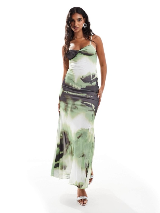 ASOS Dresses & Skirts - ASOS Green and Black Mesh Maxi